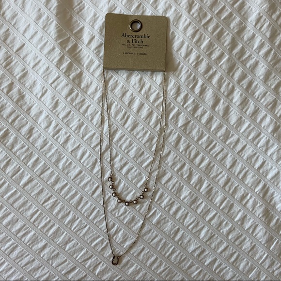 Abercrombie & Fitch Jewelry Layered Gold Necklace W Gemstones And Pendant Poshmark